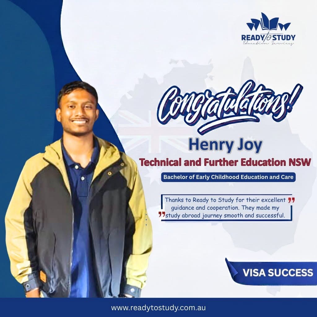 Henry Joy — visa success, TAFE NSW
